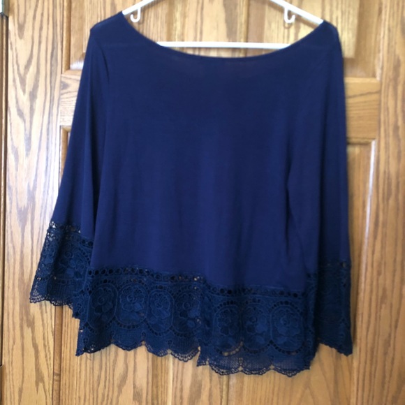 Cute rue21 navy blue lace top - Picture 2 of 3